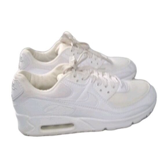 Nike Air Max 90 Shoes Women's Size 8.5 Triple White Sneakers - Picture 3 of 9